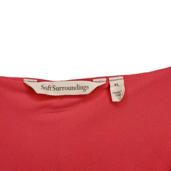 Soft Surroundings Coral Flutter Layered Women’s Shell Sleeveless Blouse Sz XL - Picture 4 of 11